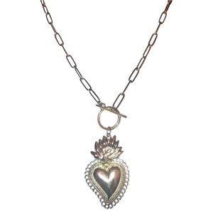 Sacred Heart Milagro Toggle Necklace